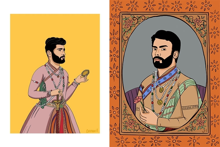 Emmen Ahmed Mughal portraits; Zayn Malik & Fawad Khan