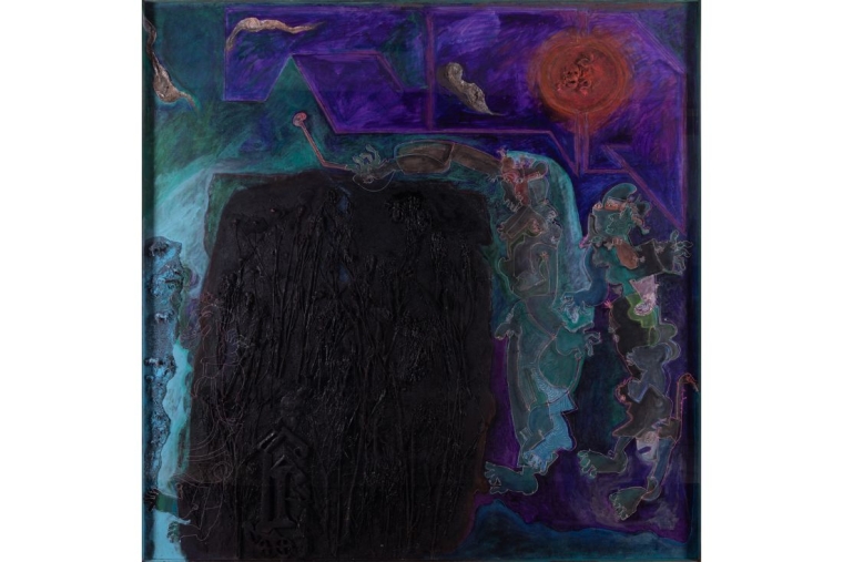 Amitava and Mohan Samant at KNMA Mohan Samant: Black Magician, 1996