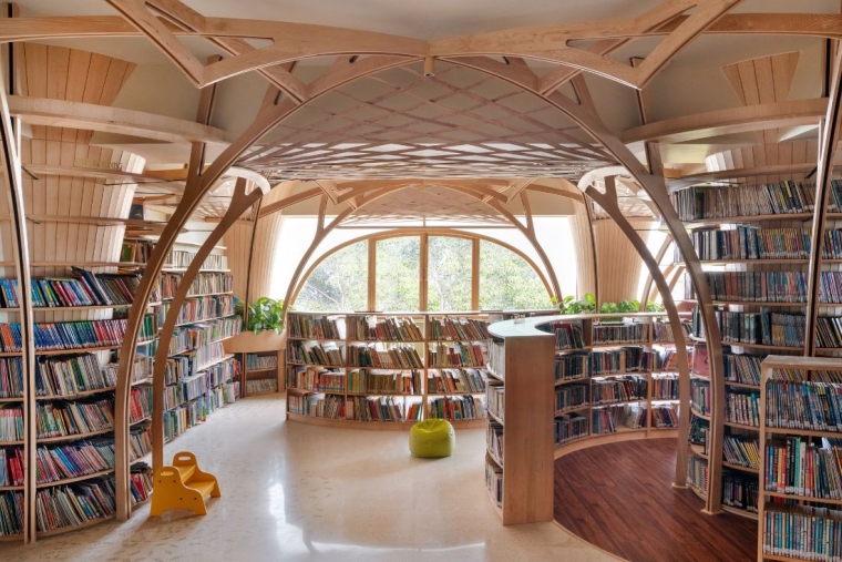 Studio Hinge's Library that Akins to Nature 