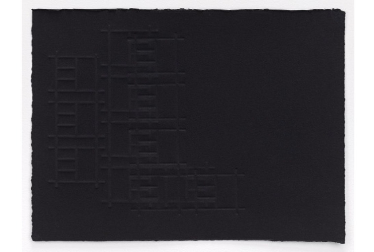 Modular Waltz black on black 5, Embossing on paper, unique prints (edition of 1), 11.25”x15”, 2021