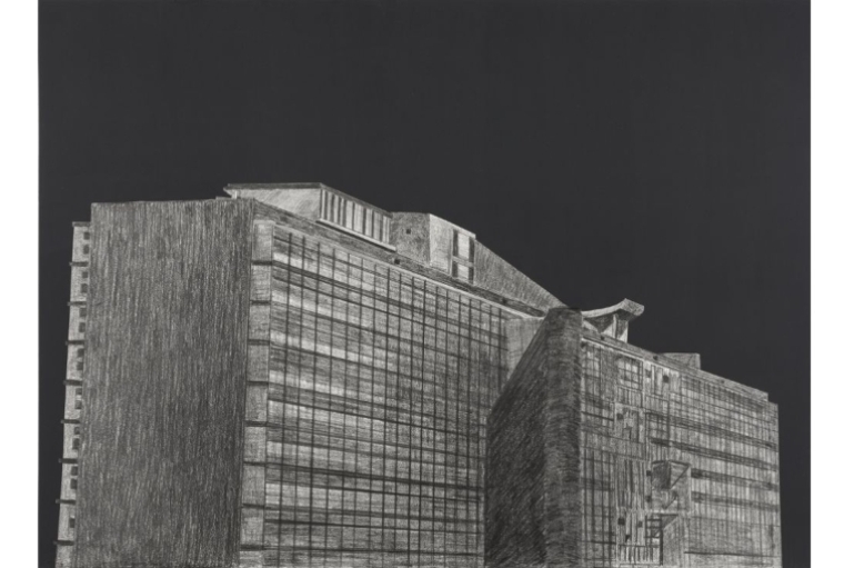 Modular Waltz Secretariat 2, Graphite and acrylic on board, 22”x30”, 2024