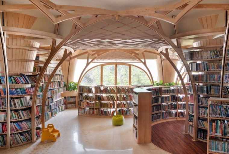 Studio Hinge's Library that Akins to Nature 