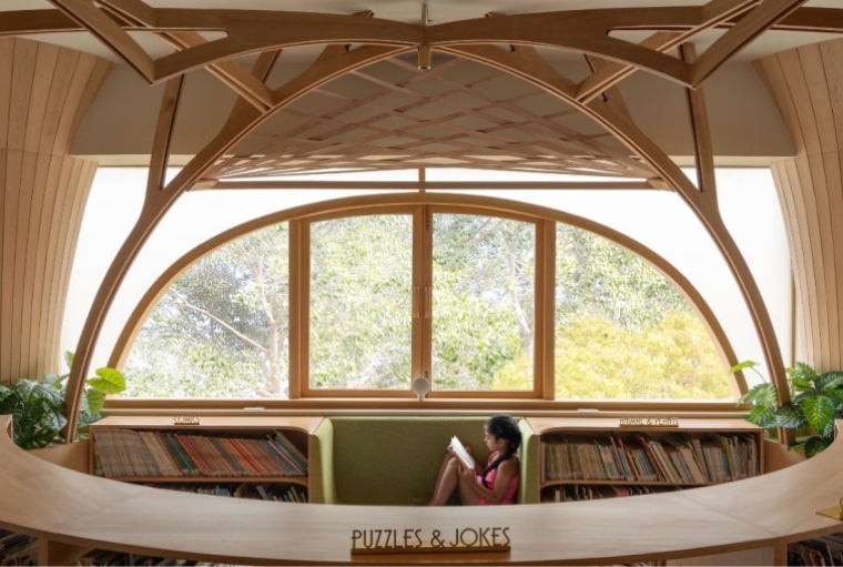 Studio Hinge's Library that Akins to Nature 