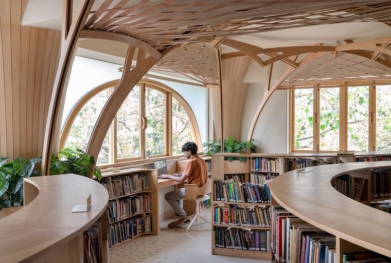 Studio Hinge's Library that Akins to Nature 