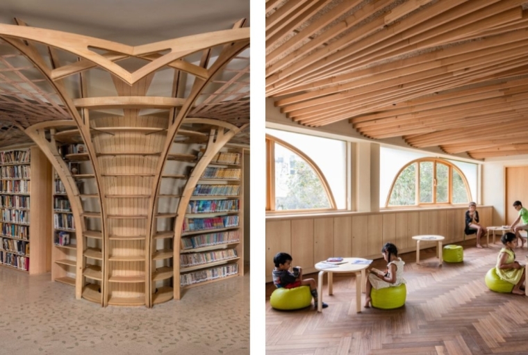 Studio Hinge's Library that Akins to Nature 