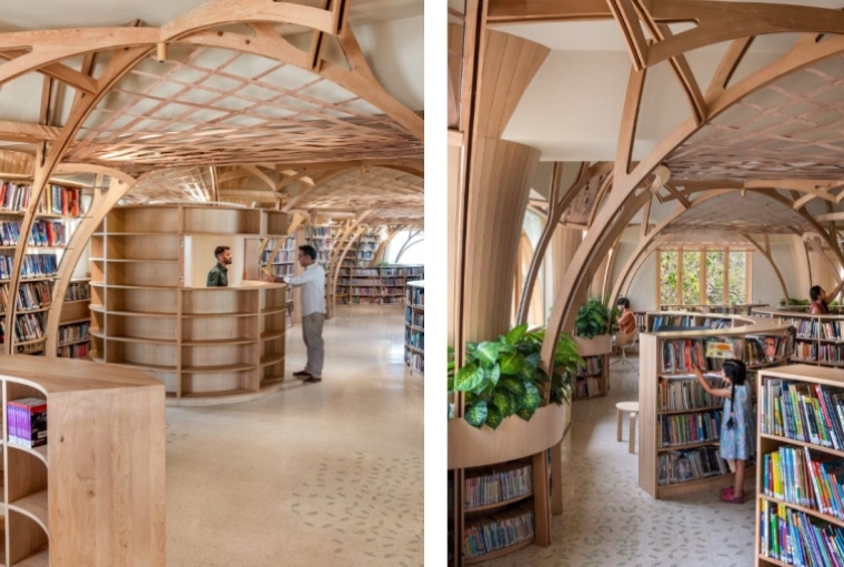 Studio Hinge's Library that Akins to Nature 